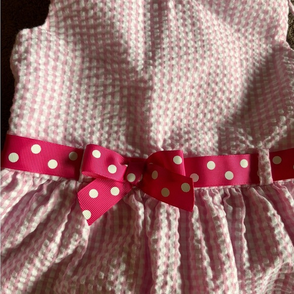 Rare Editions Pink and Green Dress with Butterfly Accents - Picture 3 of 5